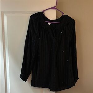 Old Navy Black Long Sleeve Blouse